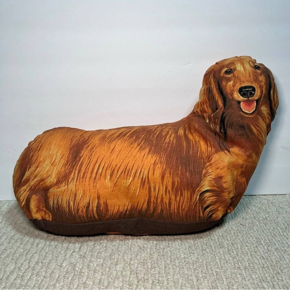Long Hair Dachshund Pillow by Patty Reed Designs Collection